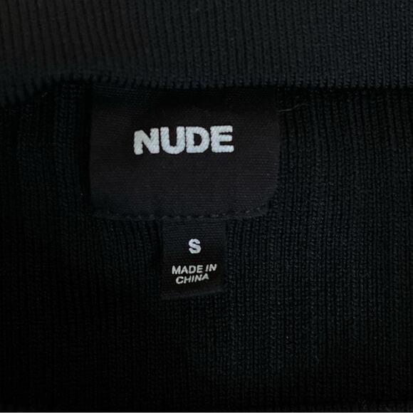 Nude Knit Black Zippered Women's Pencil Skirt Size Small Office Siren - Picture 5 of 6